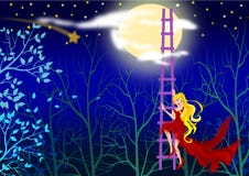 Climbing To The Moon Stock Photo Climbing To The Moon Stock Photo