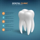 Clinique dentaire infographic avec l'icône molaire de dent illustration de vecteur Clinique dentaire infographic avec l'icône molaire de dent illustration de vecteur