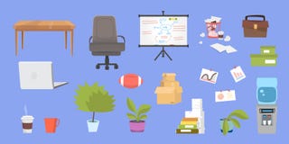 Clipart collection with office furniture royalty free illustration Clipart collection with office furniture royalty free illustration