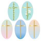 Clipart de los iconos de la cruz del oro de Pascua ilustración del vector Clipart de los iconos de la cruz del oro de Pascua ilustración del vector