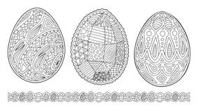 Cliparts para páginas do livro para colorir com ovos ilustração royalty free Cliparts para páginas do livro para colorir com ovos ilustração royalty free