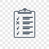 Clipboard concept vector linear icon on transparent bac royalty free illustration Clipboard concept vector linear icon on transparent bac royalty free illustration