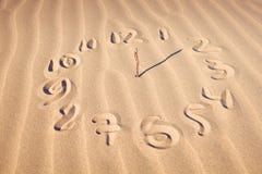 Clock Face On Beach Stock Photos Clock Face On Beach Stock Photos