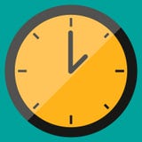 Clock icon in flat style, timer on blue background. Business watch. Vector design element for you project vector illustration Clock icon in flat style, timer on blue background. Business watch. Vector design element for you project vector illustration
