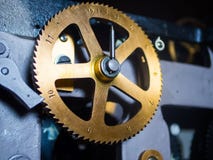 Bronze clock gear with numbers royalty free stock photos Bronze clock gear with numbers royalty free stock photos