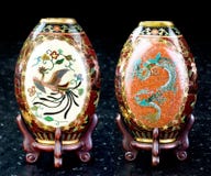Cloisonne japonês antigo fotografia de stock royalty free Cloisonne japonês antigo fotografia de stock royalty free