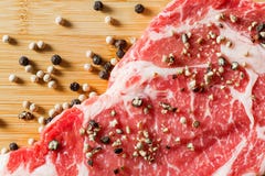 Close Up Aged Beef Ribeye With Pepper Royalty Free Stock Image