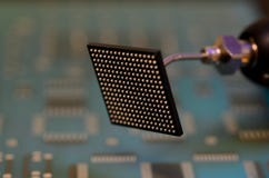 Close up BGA CSP on circuit board royalty free stock photos Close up BGA CSP on circuit board royalty free stock photos