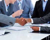 Close-up of business people greeting each other stock images Close-up of business people greeting each other stock images