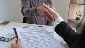 Close up. Business team handshake after meeting royalty free stock photography Close up. Business team handshake after meeting royalty free stock photography