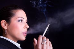 Close Up Business Woman With Cigarette Stock Photos