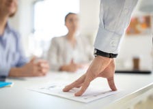 Close up of businessman with charts at office royalty free stock photos Close up of businessman with charts at office royalty free stock photos