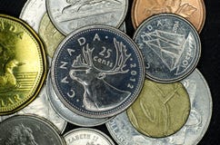 Close-up Canadese muntstukken royalty-vrije stock fotografie Close-up Canadese muntstukken royalty-vrije stock fotografie