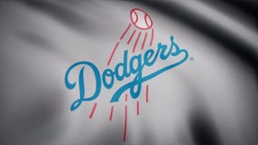 Close-up da bandeira de ondulação com logotipo da equipe de beisebol dos Los Angeles Dodgers MLB Animação editorial video estoque Close-up da bandeira de ondulação com logotipo da equipe de beisebol dos Los Angeles Dodgers MLB Animação editorial video estoque
