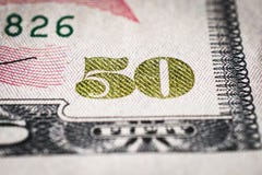 Close-up da nota de dólar 50 imagem de stock royalty free Close-up da nota de dólar 50 imagem de stock royalty free