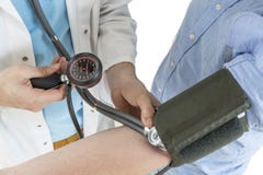 Close Up Of A Doctor Checking Blood Pressure Of A Patient stock photos Close Up Of A Doctor Checking Blood Pressure Of A Patient stock photos