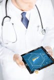 Close up of doctor with stethoscope and tablet pc Royalty Free Stock Image Close up of doctor with stethoscope and tablet pc Royalty Free Stock Image
