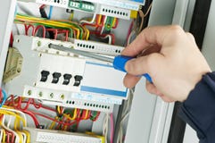 Close-up of Electrician work