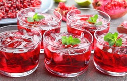 Close-up of freshly made summer pomegranate juice royalty free stock photo Close-up of freshly made summer pomegranate juice royalty free stock photo