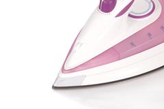 Close-up of the front of a modern steam flat iron Royalty Free Stock Photo Close-up of the front of a modern steam flat iron Royalty Free Stock Photo