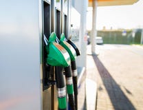 Close up of gasoline hose at gas station Royalty Free Stock Photos Close up of gasoline hose at gas station Royalty Free Stock Photos