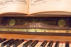 Close up of Georg Hoffmann piano, Altes Haus Museum, Kaliningrad, Russia