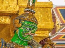 Close up Green Giant Lift golden Pagoda in Wat Phrakaew temple Bangkok Thailand stock images Close up Green Giant Lift golden Pagoda in Wat Phrakaew temple Bangkok Thailand stock images