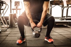 Close Up Image Of Man Exercise At Gym. Royalty Free Stock Image