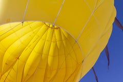 Close up of inside of colourful yellow hot air balloon royalty free stock photos Close up of inside of colourful yellow hot air balloon royalty free stock photos