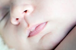 Newborn baby nose and mouth