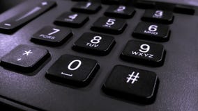 Close up on the numbers on the keypad phone, fixed phone Royalty Free Stock Photos Close up on the numbers on the keypad phone, fixed phone Royalty Free Stock Photos