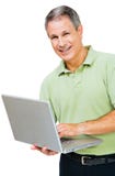 Close-up Of A Man Working On Laptop Stock Photos