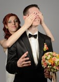 Close Up Of A Nice Young Wedding Couple Royalty Free Stock Image