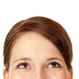 Close-up Of Beautiful Woman Looking Happy Up Royalty Free Stock Image