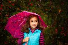Close Up Of Little Girl With Umbrella In Park Royalty Free Stock Photo Close Up Of Little Girl With Umbrella In Park Royalty Free Stock Photo