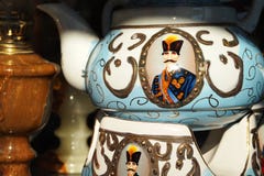 Persian Porcelain Teapot Iranian Traditional Samovar stock photo Persian Porcelain Teapot Iranian Traditional Samovar stock photo