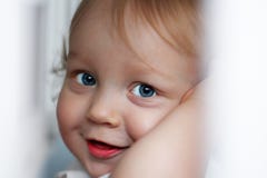 Close-up portrait of a handsome little boy of one year old with blue eyes and blond hair royalty free stock images Close-up portrait of a handsome little boy of one year old with blue eyes and blond hair royalty free stock images