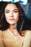 Portrait of the woman with dark hair royalty free stock photography Portrait of the woman with dark hair royalty free stock photography