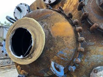 The close-up of the surface of Abandoned Large Barrel Parts royalty free stock image The close-up of the surface of Abandoned Large Barrel Parts royalty free stock image