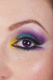 Close up of ultra violet eyeball woman