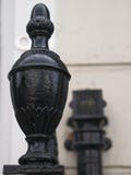Close-up van gietijzer newel post stock foto's Close-up van gietijzer newel post stock foto's