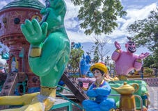 Close up view of Aladdin Genie Magic Lamp Fun Ride at funfair, Chennai, India, Jan 29 2017 Stock Images Close up view of Aladdin Genie Magic Lamp Fun Ride at funfair, Chennai, India, Jan 29 2017 Stock Images