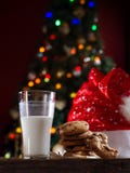 Close up view of glass of milk with cookies Stock Image Close up view of glass of milk with cookies Stock Image