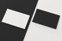 Close up of white and black business cards set, 3d rendering. royalty free stock photos Close up of white and black business cards set, 3d rendering. royalty free stock photos