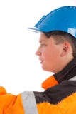 Close up of worker builder looking left Stock Photography Close up of worker builder looking left Stock Photography