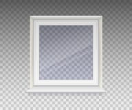 Closed window with transparent glass in a white frame. Isolated on a transparent background. Vector royalty free illustration Closed window with transparent glass in a white frame. Isolated on a transparent background. Vector royalty free illustration