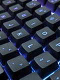 closeup on back lights keyboard