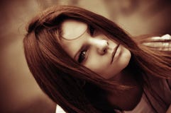 Closeup of beautiful young girl. Faded tones stock images Closeup of beautiful young girl. Faded tones stock images