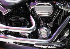 Closeup of a big shiny Motorcycle engine royalty free stock images Closeup of a big shiny Motorcycle engine royalty free stock images