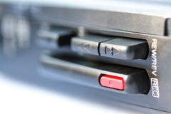 Closeup buttons of vintage analog micro cassette tape recorder Stock Photography Closeup buttons of vintage analog micro cassette tape recorder Stock Photography